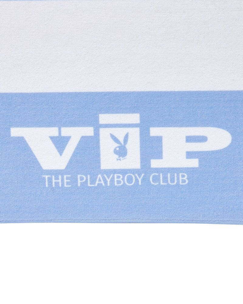 Roupa De Banho Playboy Vip Club Beach Towel Feminino Luz Azuis Branco | GFLTD8124