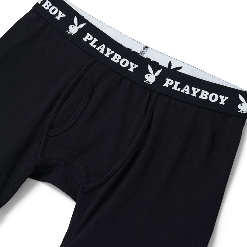 Roupa Interior Playboy 1-Pack Boxer Brief Masculino Pretas | PGCDJ9580