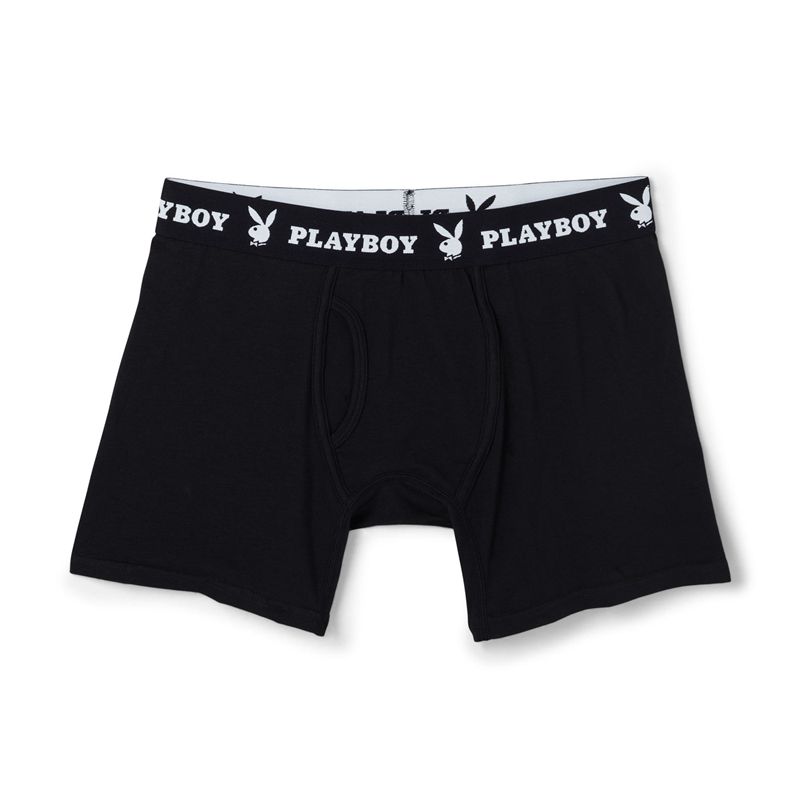 Roupa Interior Playboy 1-Pack Boxer Brief Masculino Pretas | PGCDJ9580