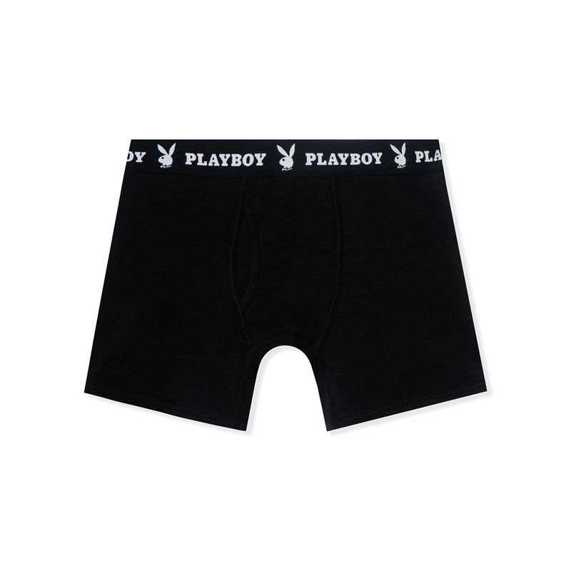 Roupa Interior Playboy 2-Pack Boxer Briefs Masculino Pretas | FMPQH1485