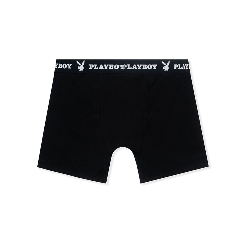 Roupa Interior Playboy 2-Pack Boxer Briefs Masculino Pretas | FMPQH1485