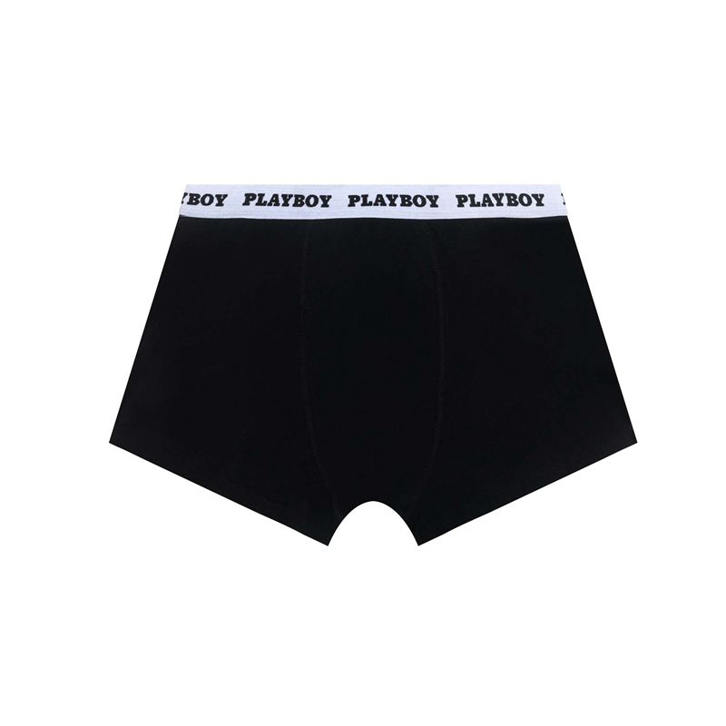 Roupa Interior Playboy Classicos Boxer Brief Masculino Pretas Branco | ZDYCX1953