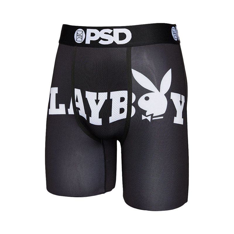 Roupa Interior Playboy Logo Boxer Brief Masculino Pretas Branco | EKPVS6285