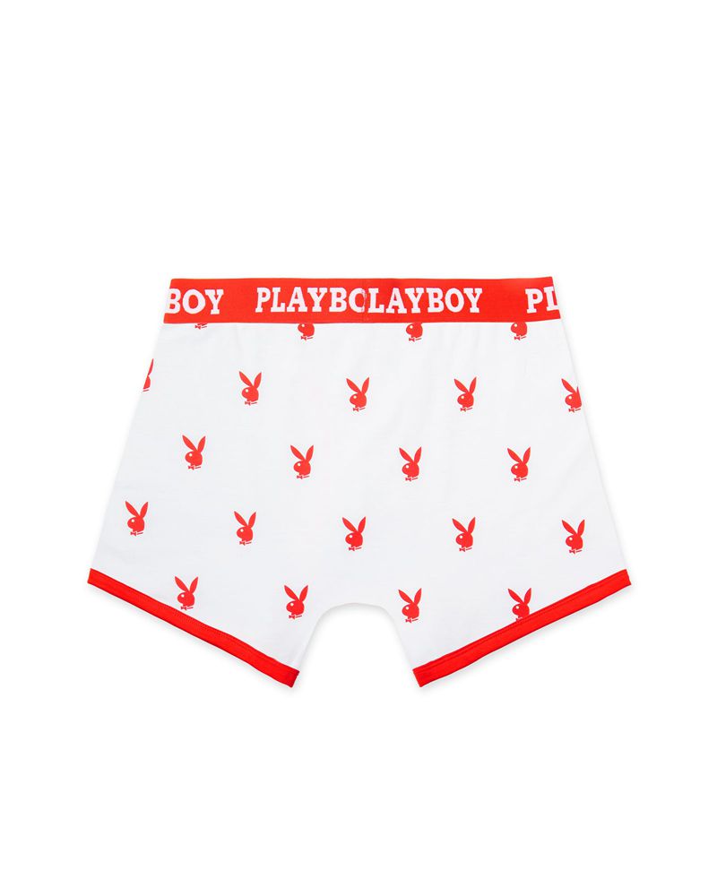 Roupa Interior Playboy Rabbit Head Boxer Briefs Masculino Pretas | CSZTD7316