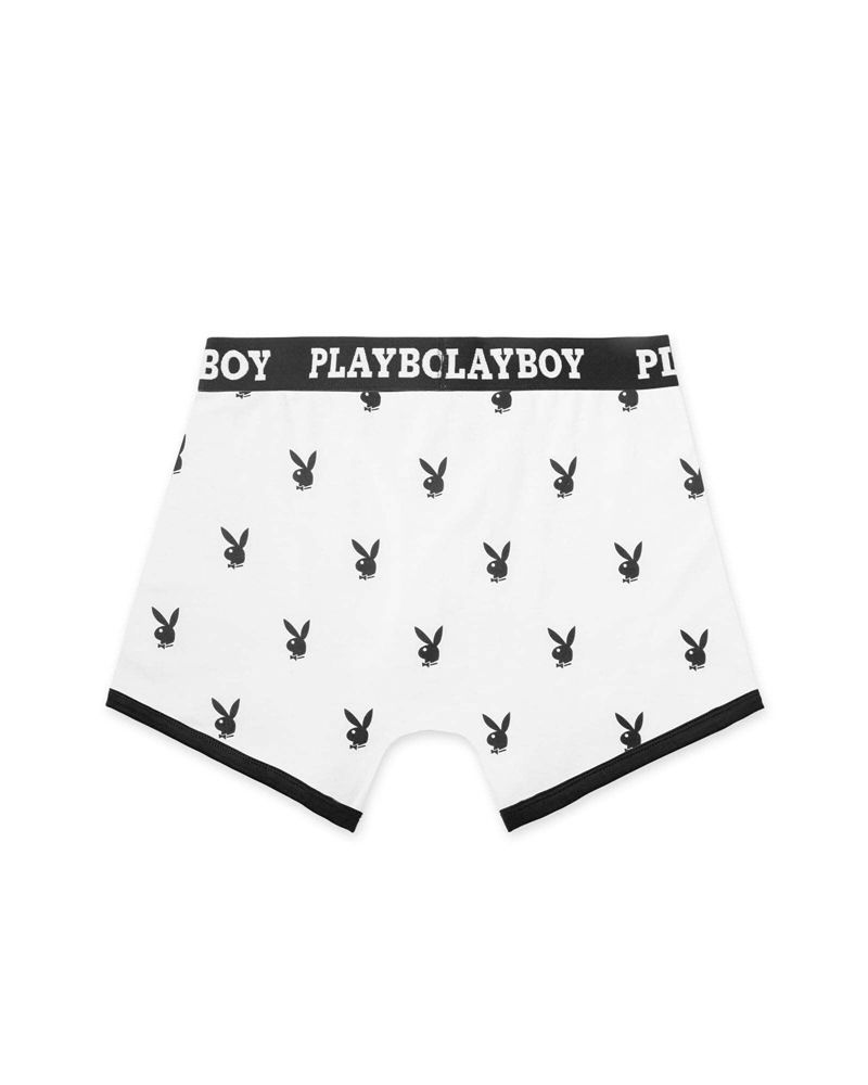 Roupa Interior Playboy Rabbit Head Boxer Briefs Masculino Pretas | CSZTD7316