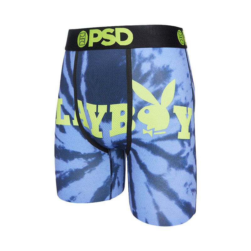 Roupa Interior Playboy Tie Dye Logo Boxer Brief Masculino Azuis Verdes | YPZIR3596