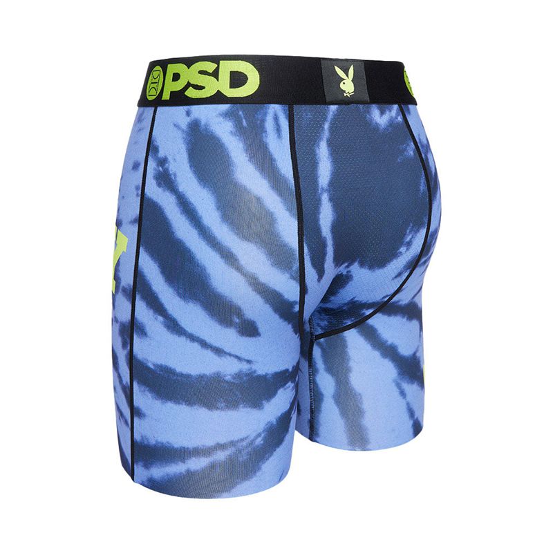 Roupa Interior Playboy Tie Dye Logo Boxer Brief Masculino Azuis Verdes | YPZIR3596