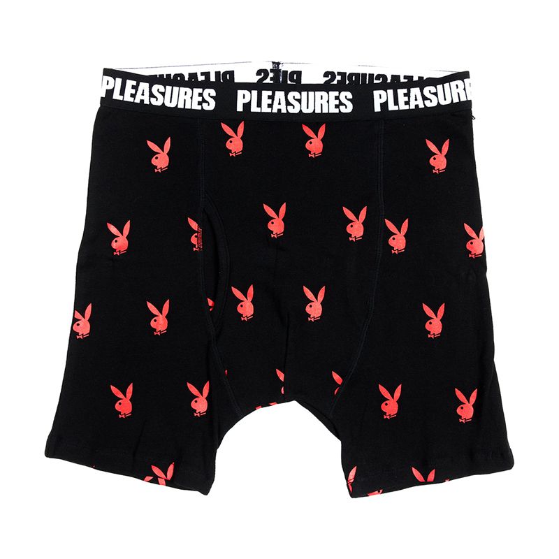 Roupa Interior Playboy X Pleasures Boxer Briefs Set Masculino Pretas Verdes | JOMNS1436