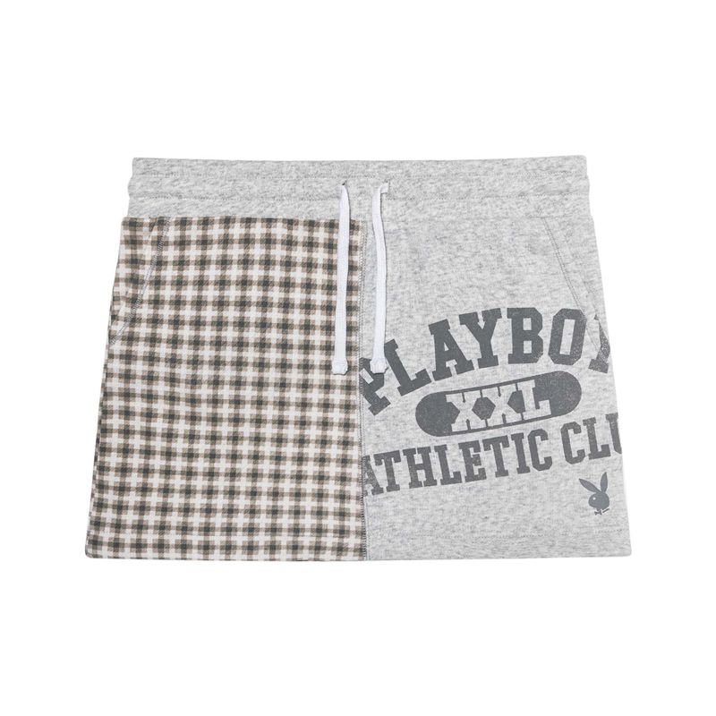 Saias Playboy Varsity Plaid Mini Feminino Cinzentas | WTSFE8926