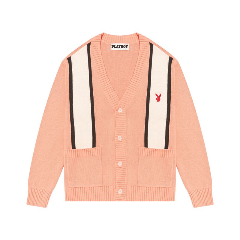 Suéteres Playboy Getaway Cardigan Masculino Rosa | EMIBA4821