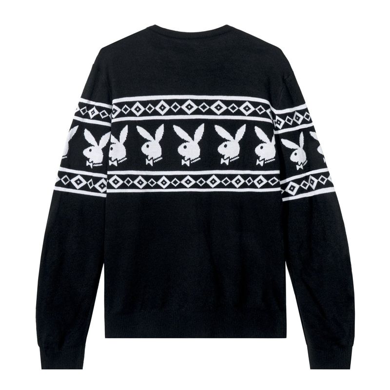 Suéteres Playboy Rabbit Head Knit Masculino Pretas | EKADQ6971