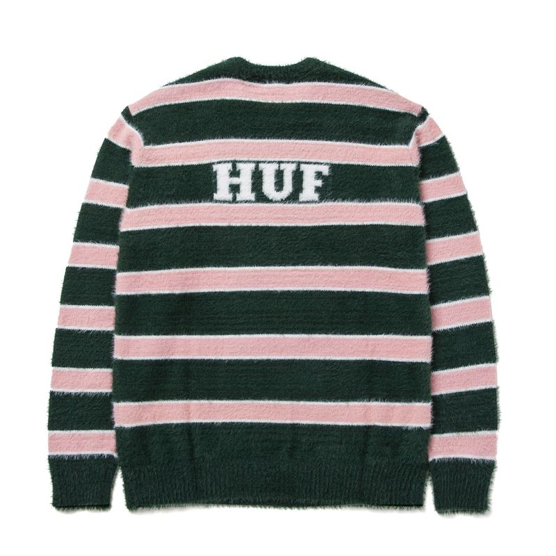 Suéteres Playboy X Huf Faux Mohair Striped Masculino Pretas Rosa Branco | EQGJL0951