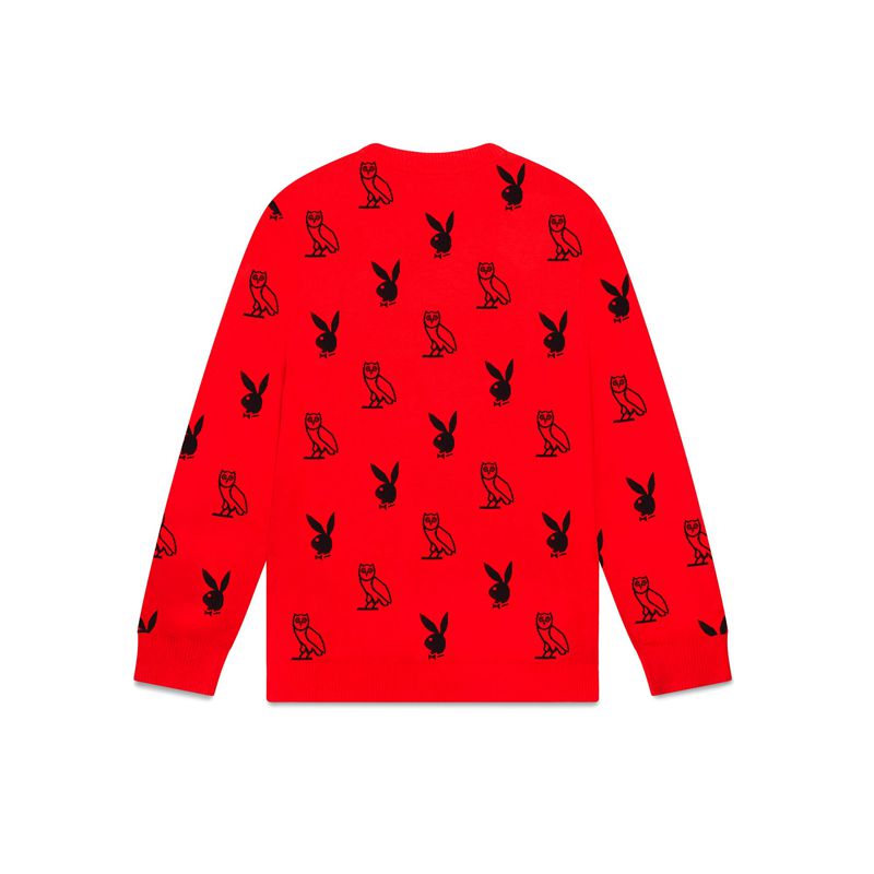 Suéteres Playboy X Ovo Intarsia Knit Masculino Vermelhas | MCYBU8309