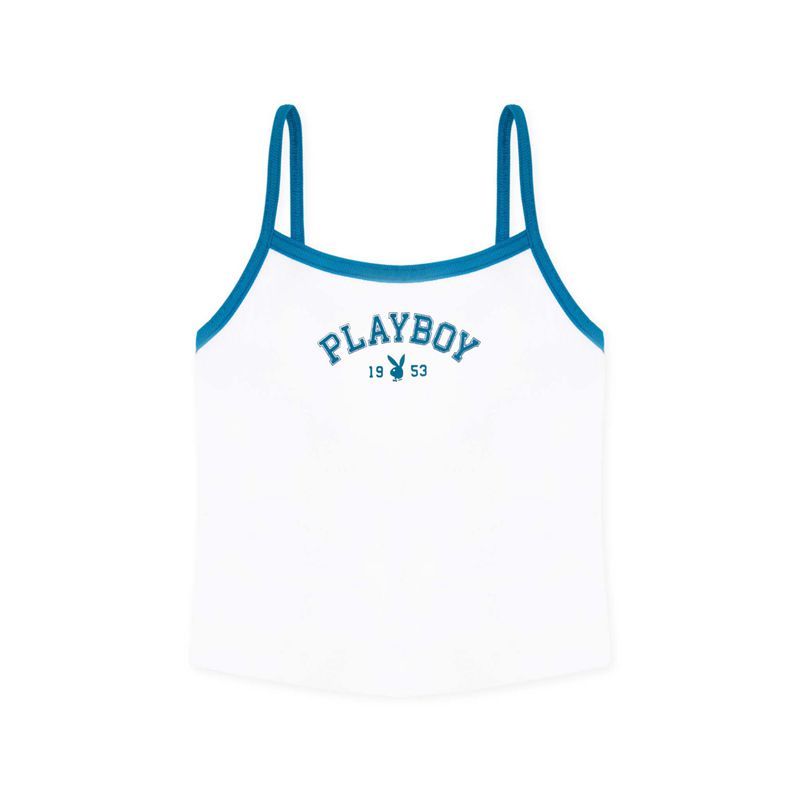 Tank Playboy 1953 Ribbed Feminino Branco | SUGLX6073