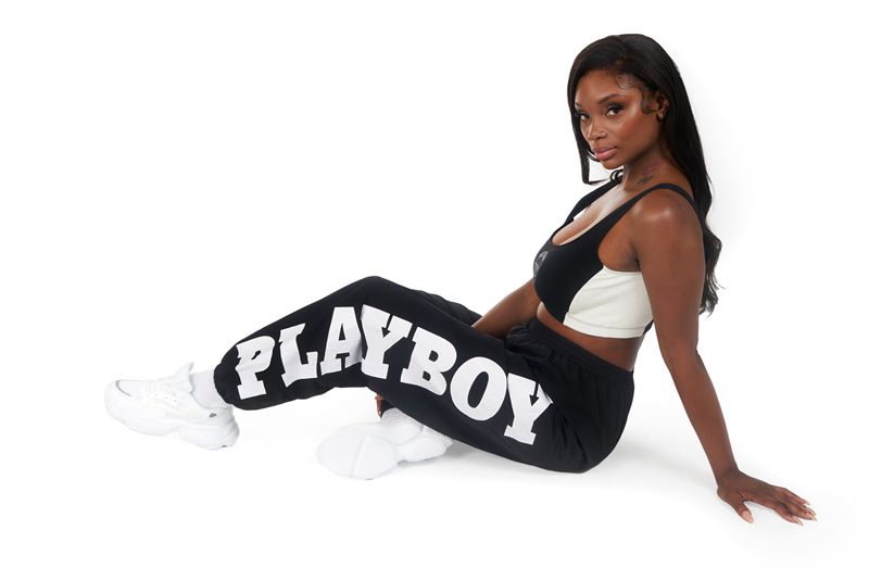 Tank Playboy Boxing Sports Bra Feminino Pretas | RJKUB6752