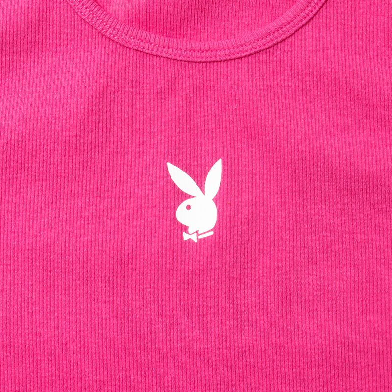 Tank Playboy Bunny Ribbed Feminino Roxo | STAKL1239