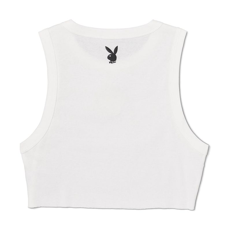 Tank Playboy Camper Cutoff Feminino Branco | WMQSG3087