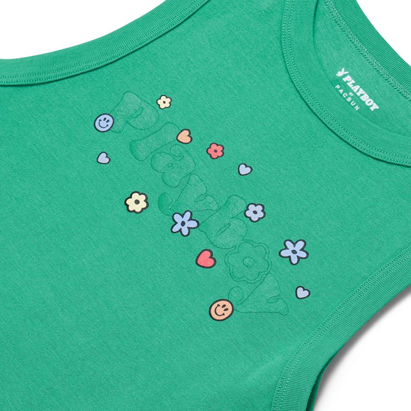 Tank Playboy Cutoff Feminino Verdes | BYZDW8715