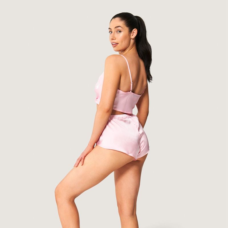 Tank Playboy Lounge Satin Feminino Rosa | NVULX7542