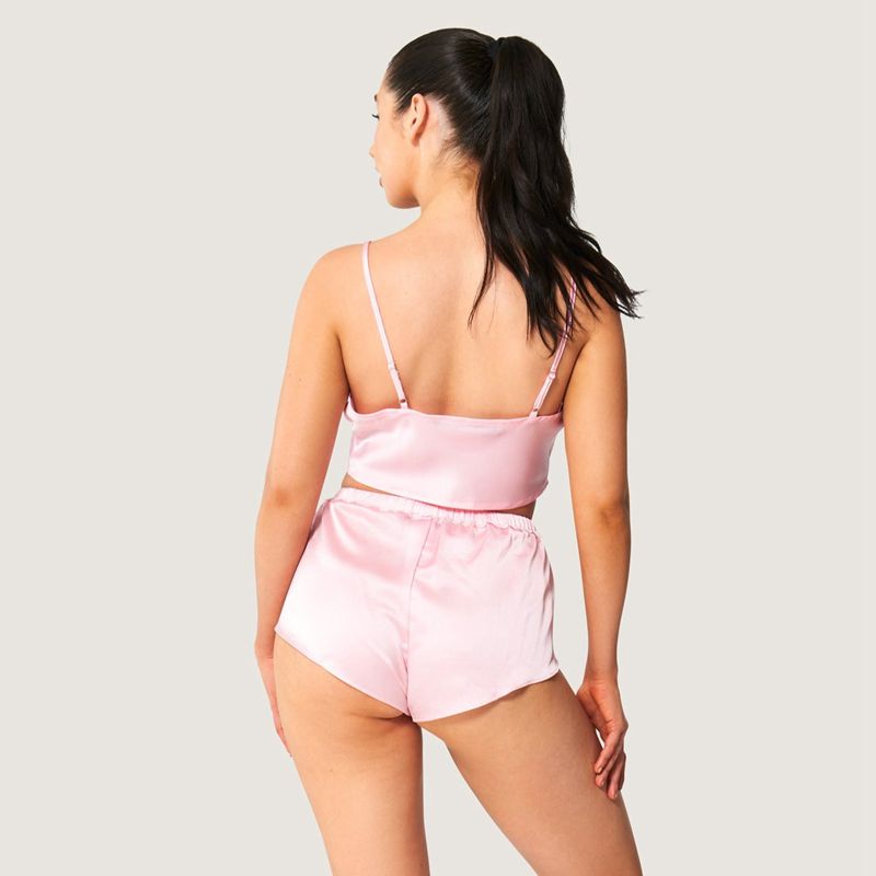 Tank Playboy Lounge Satin Feminino Rosa | NVULX7542