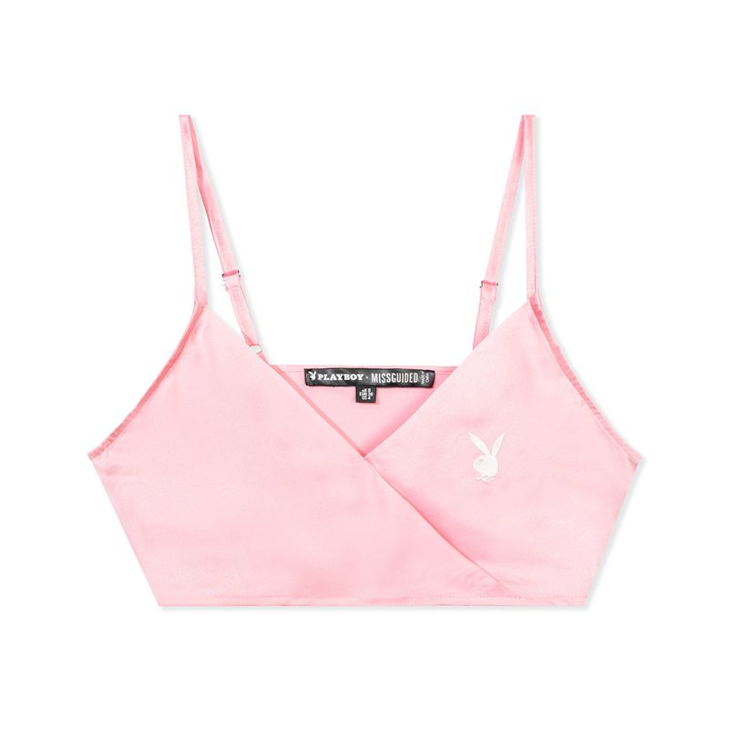 Tank Playboy Lounge Satin Feminino Rosa | NVULX7542