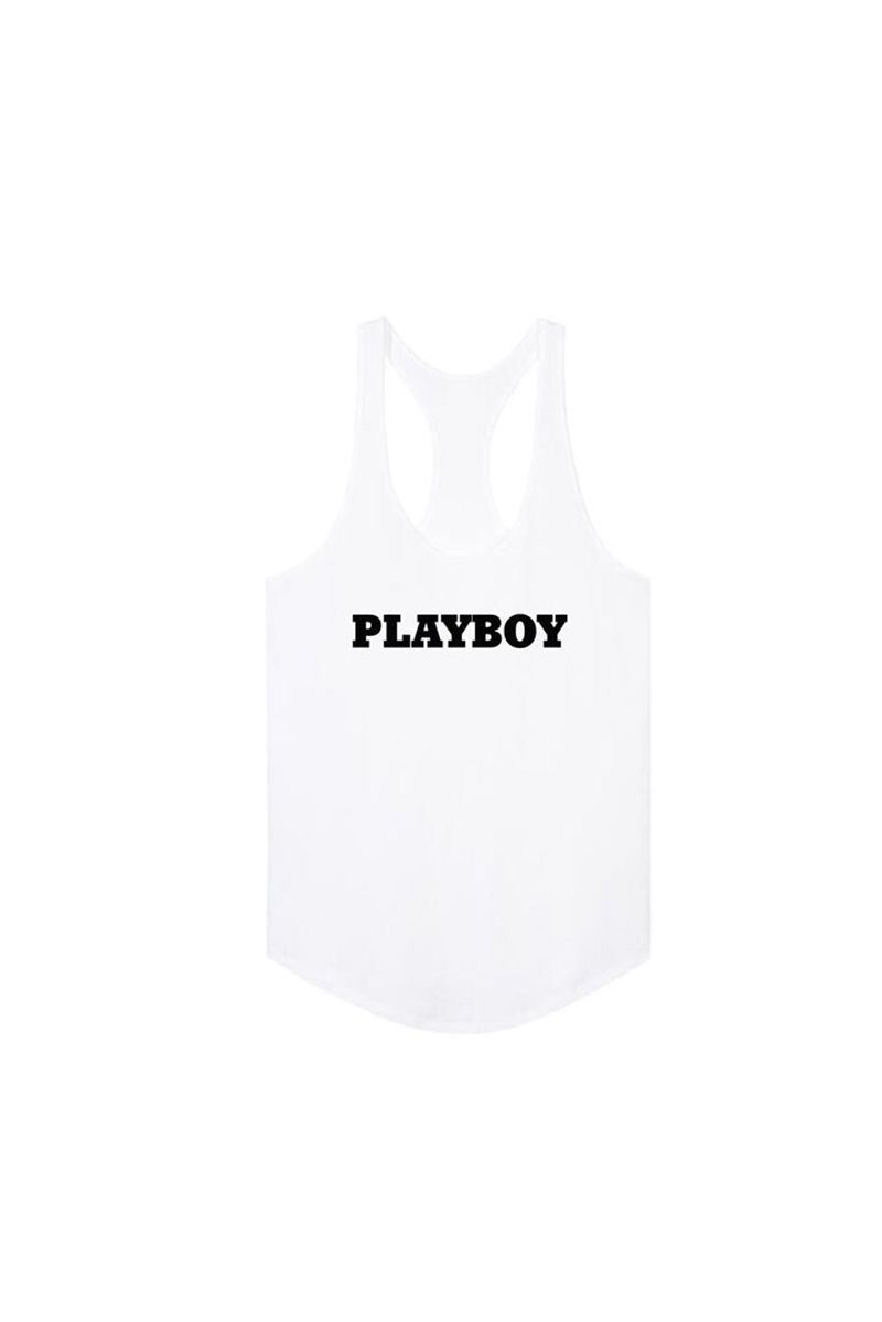 Tank Playboy Masthead Feminino Branco | SVTDI1539