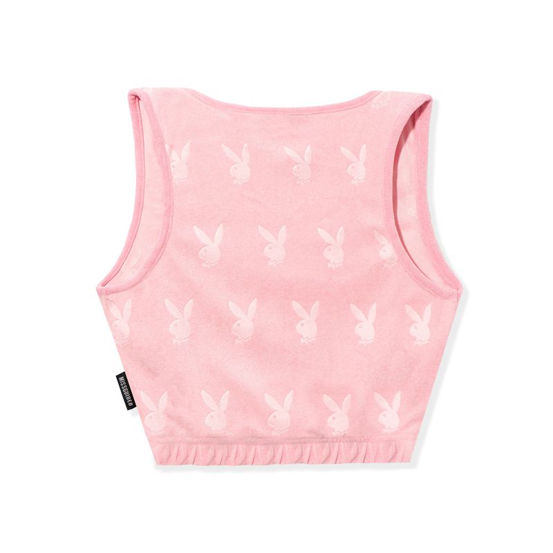 Tank Playboy Missguided Esportivos Scoop Neck Feminino Rosa | TBFYM4506