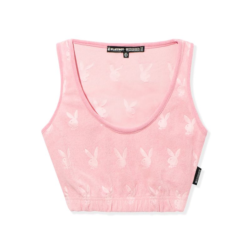 Tank Playboy Missguided Esportivos Scoop Neck Feminino Rosa | TBFYM4506