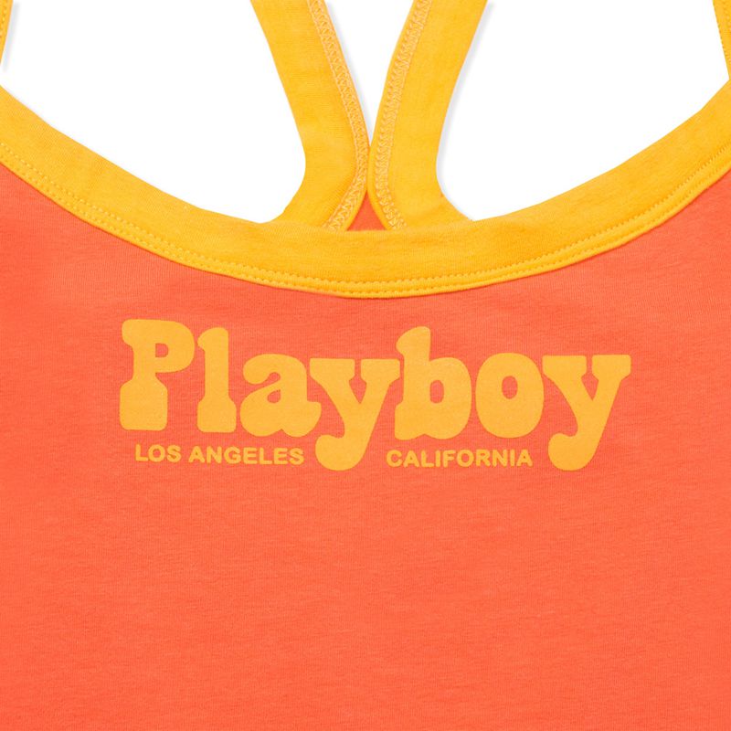 Tank Playboy Racerback Feminino Laranja | OHEIQ2936