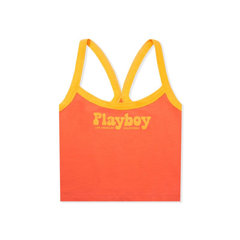 Tank Playboy Racerback Feminino Laranja | OHEIQ2936