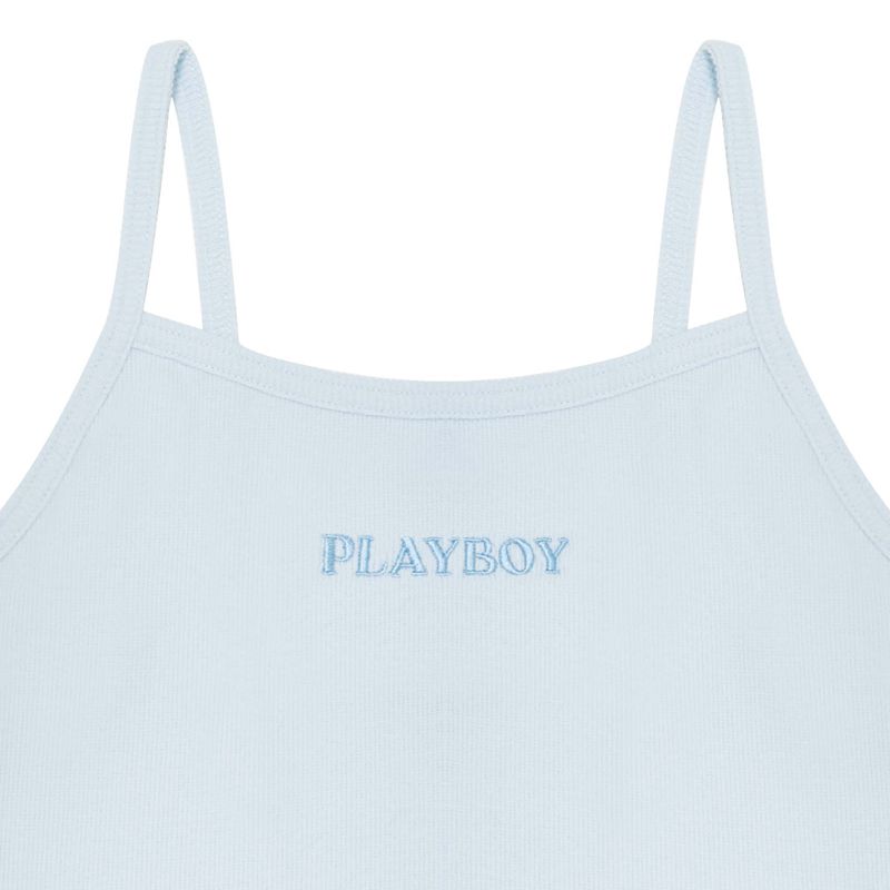 Tank Playboy Ribbed Top Feminino Azuis | SGNKW9647