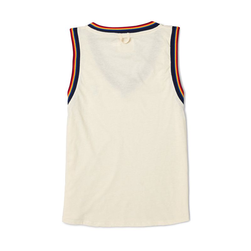 Tank Playboy Striped V-Neck Feminino Branco | NCTVA0783