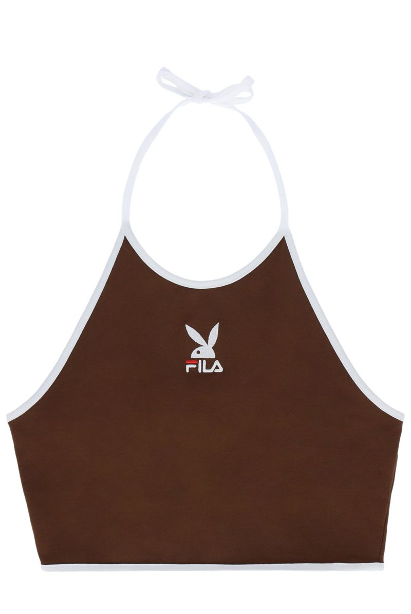 Tank Playboy X Fila Sandra Halter Feminino Verdes | AVGLI4567