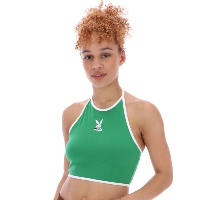 Tank Playboy X Fila Sandra Halter Feminino Verdes | AVGLI4567