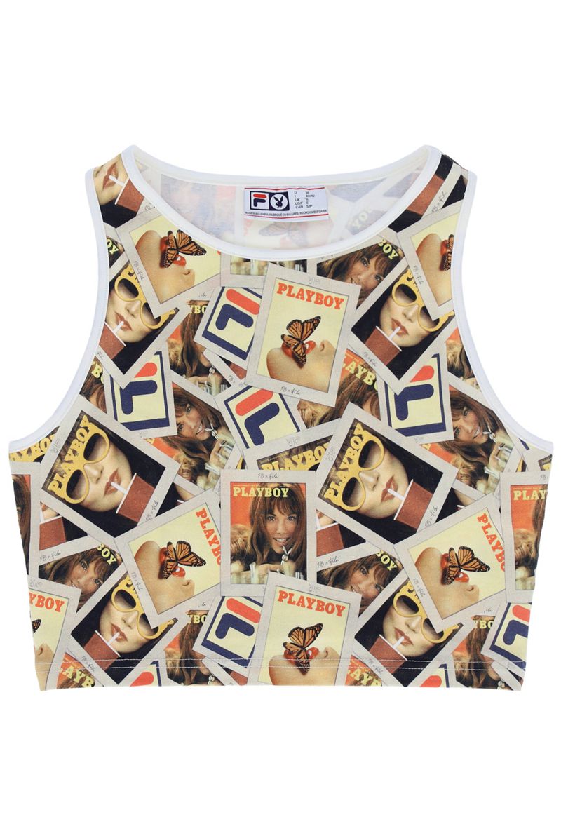 Tank Playboy X Fila Teri Feminino Multicoloridas | KJBEU5460