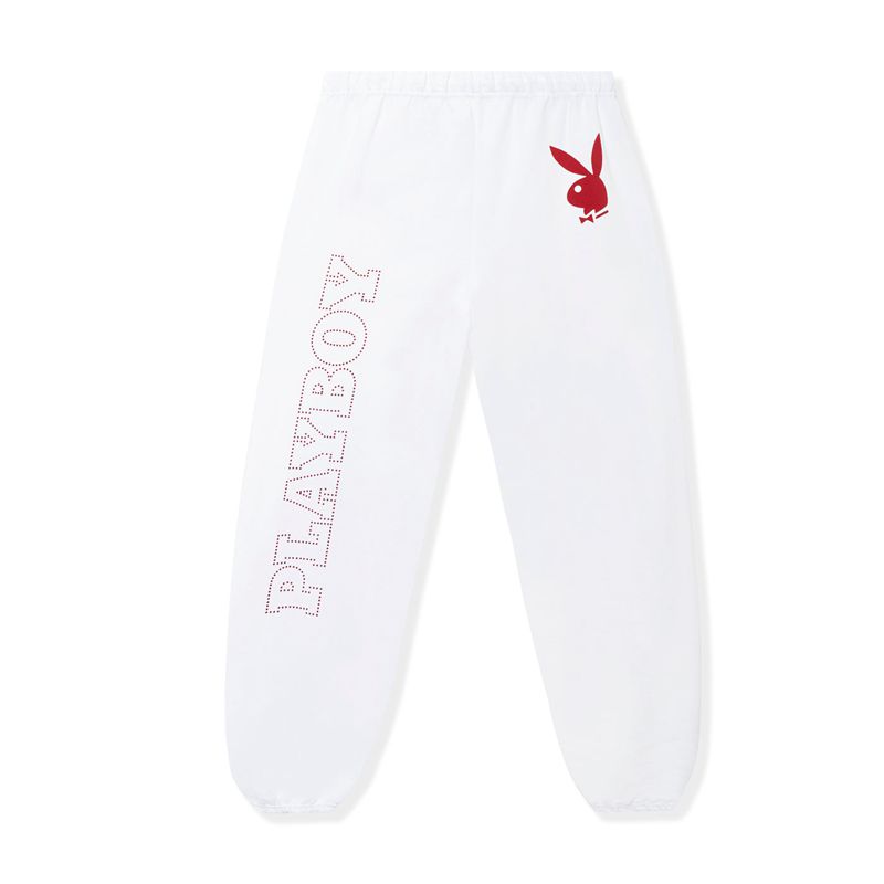 Calça De Moletom Playboy Masthead Washed Masculino Branco Vermelhas | WSVCY3920