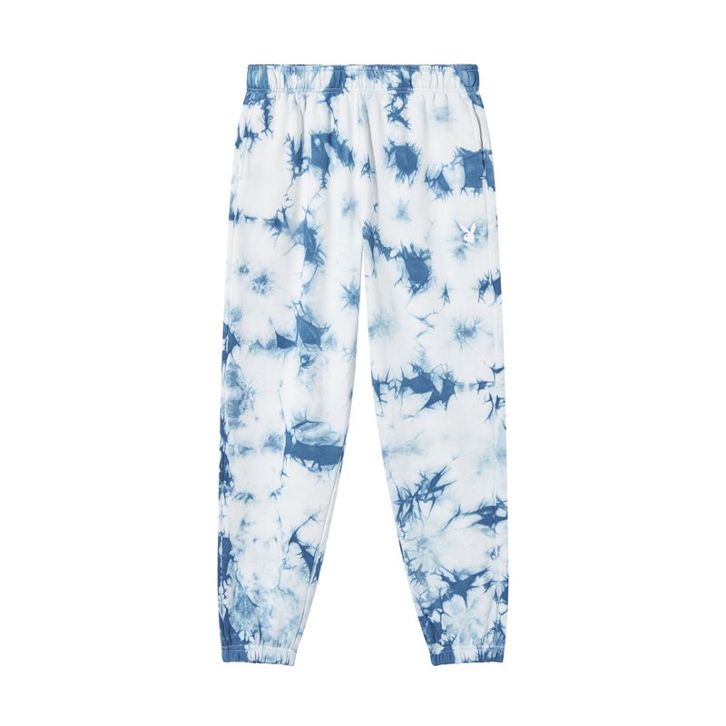 Calças Playboy Crystal Tie-Dye Sweat Feminino Azuis | PCMJX9643