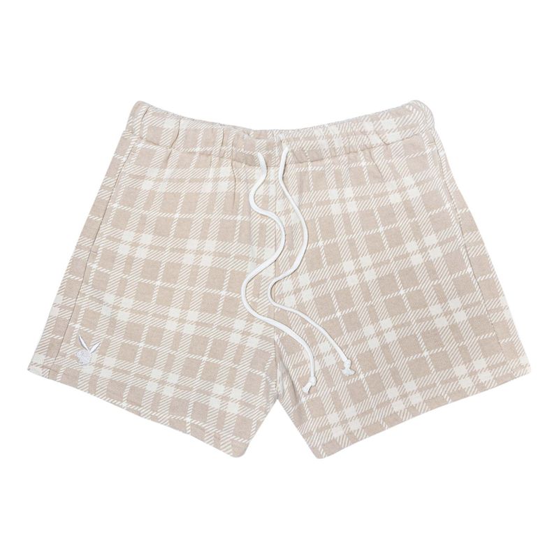 Calções Playboy Oversized Plaid Feminino Marrom | NFWYU4218