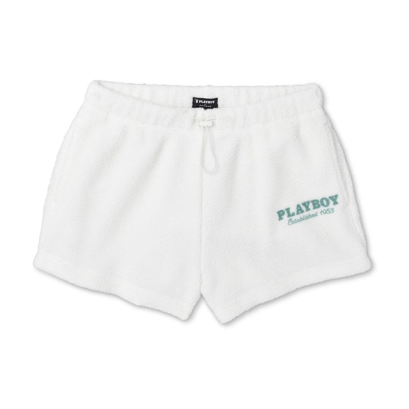 Calções Playboy Polar Sweats Feminino Branco | CMODG7360