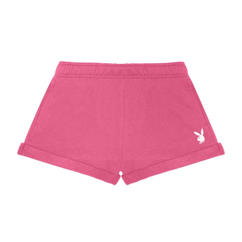 Calções Playboy Rolled Sweat Feminino Rosa | HWDNS1042