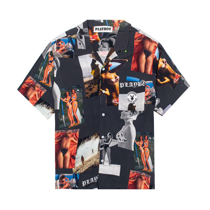 Camisas Playboy Sandbar Button Up Masculino Multicoloridas | UETAL7901