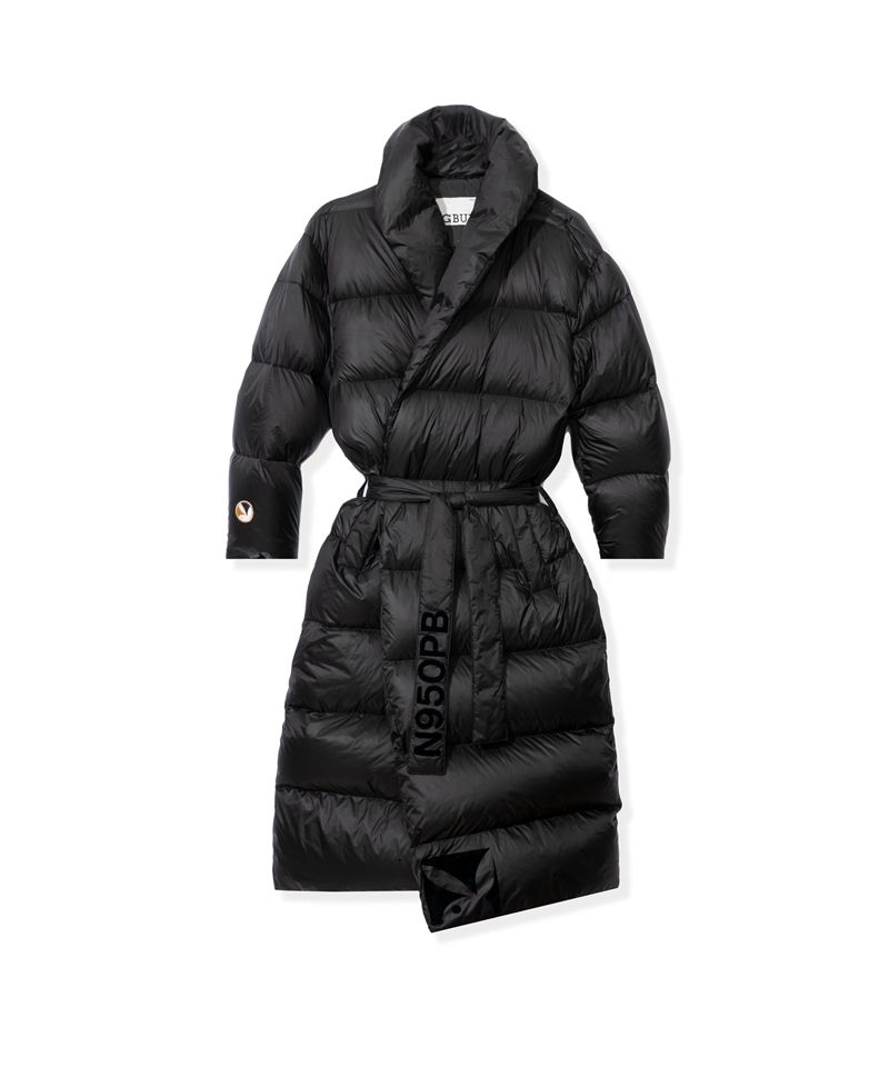 Casaco Playboy Belted Long Puffer Feminino Pretas | JRYQO0358