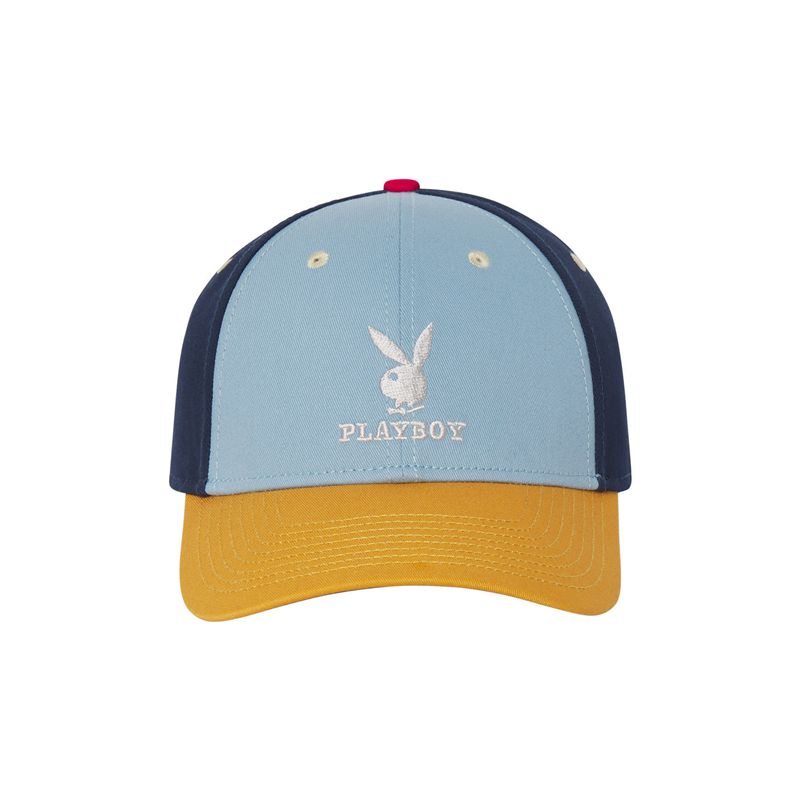 Chapeus Playboy Colorblock Snapback Masculino Azuis | GTNLC8346