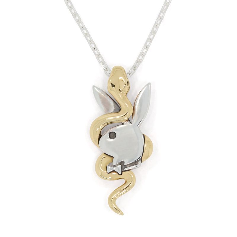 Joalheria Playboy X The Great Frog Entwined Pendant On Chain Masculino Prateadas Douradas | AGFLR3780