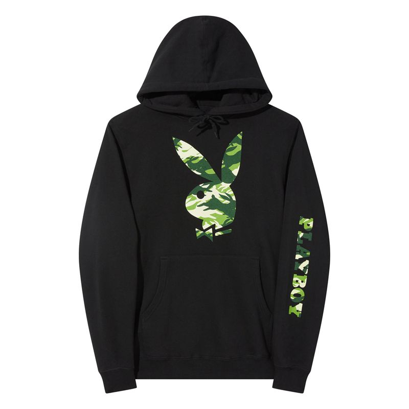 Moletom Com Capuz Playboy Hare Green Camo Masculino Pretas | LYDHB6592