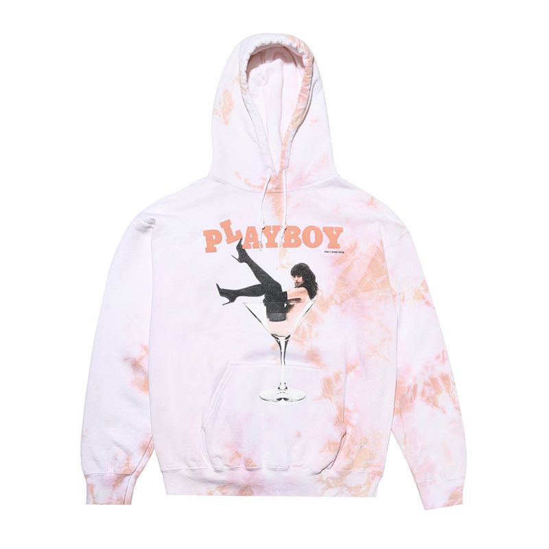 Moletom Com Capuz Playboy May/June 2018 Cover Tie-Dye Feminino Branco Marrom | JFHWA3108