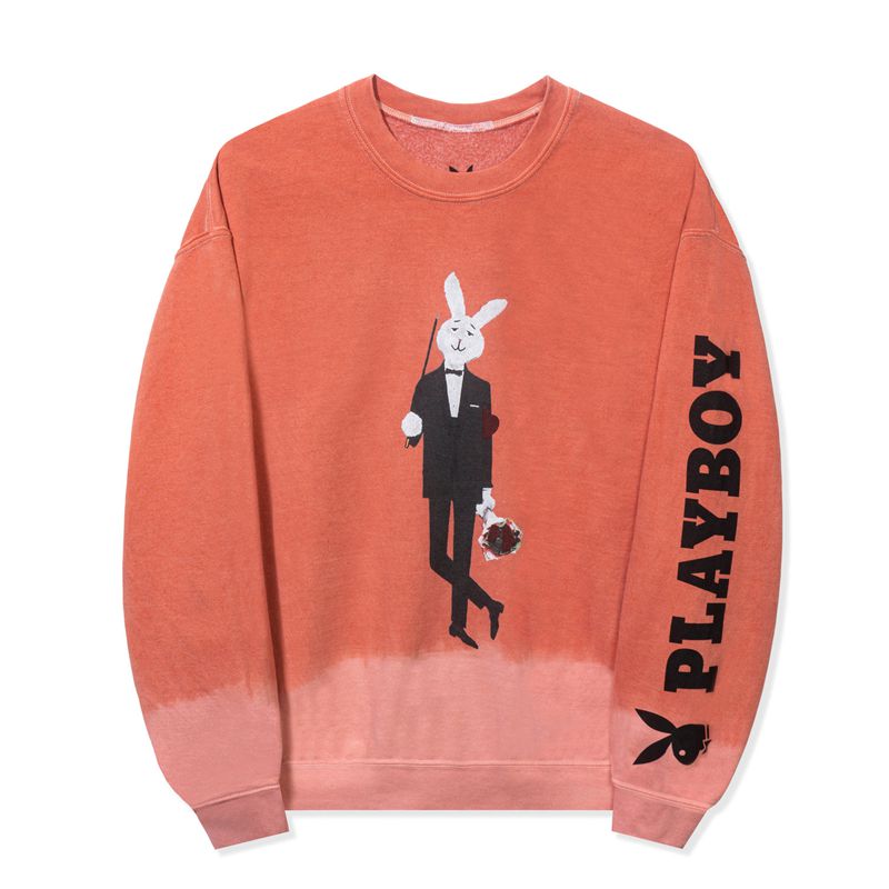 Moletom Com Capuz Playboy Mr. Crewneck Masculino Laranja | AMCHS9351