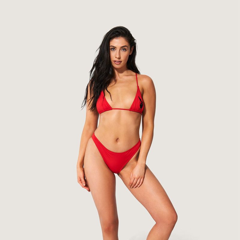 Roupa De Banho Playboy Scrunch Bunny Bikini Feminino Vermelhas | MSLBK9413