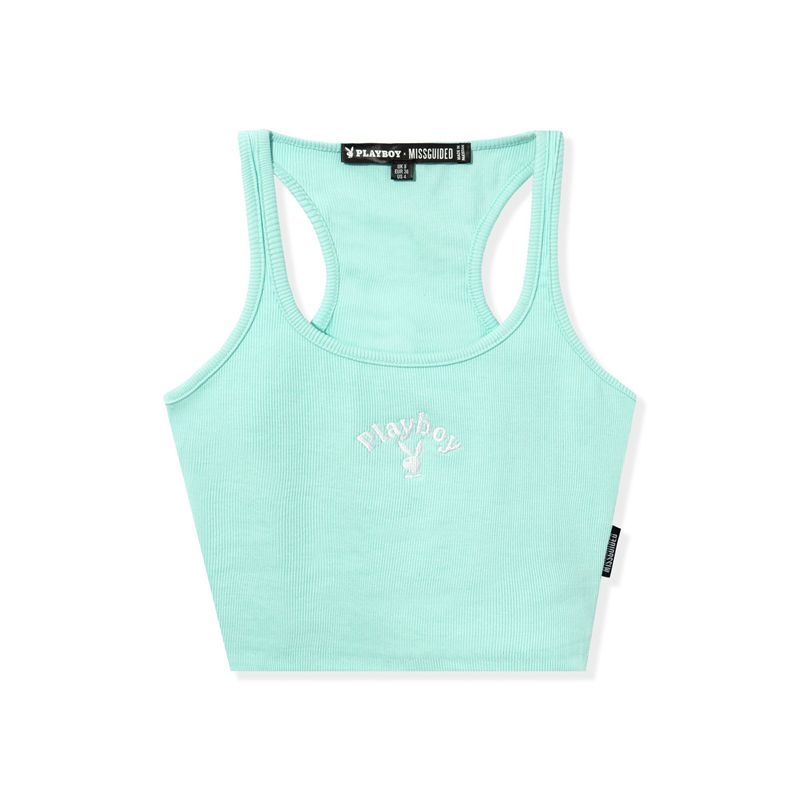 Tank Playboy Classicos Racer Feminino Azuis | ADUTJ9471