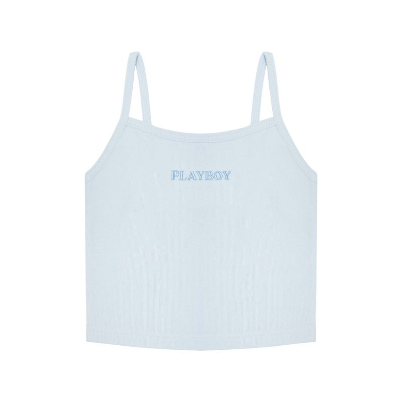 Tank Playboy Ribbed Top Feminino Azuis | SGNKW9647